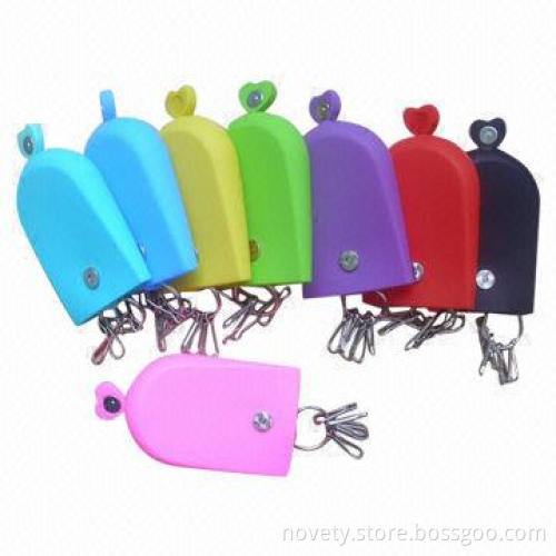 Silicone Keychains Wallets, sized 8.5 x 5.5cm, can put keys, accessories inside